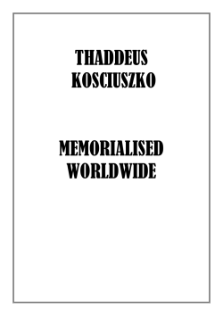thaddeus kosciuszko memorialised worldwide