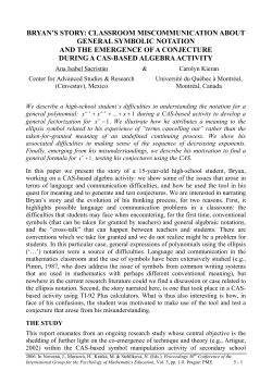bryan`s story: classroom miscommunication about general symbolic