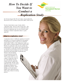 How To Decide If You Want to Conduct a Replication Study