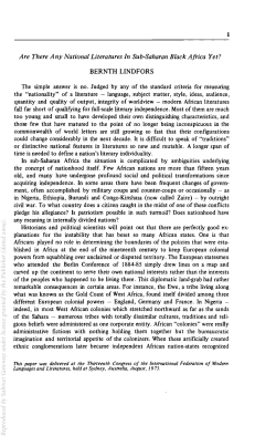 Are There Any National Literatures In Sub