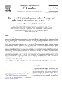 The 1362 AD &Ouml;r&aelig;faj&ouml;kull eruption, Iceland: Petrology and
