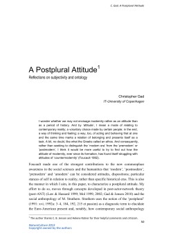 A Postplural Attitude