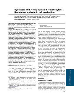 Synthesis of IL-13 by human B lymphocytes: Regulation and role in
