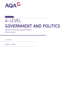 A-level Government and Politics Mark scheme Unit 02