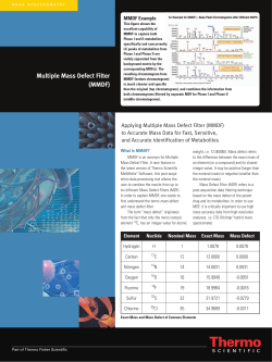 Multiple Mass Defect Filter (MMDF)