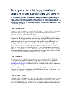 Information for external supervisor