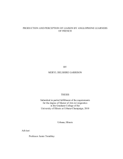 production and perception of liaison consonants