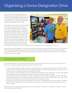 Organizing a Donor Designation Drive