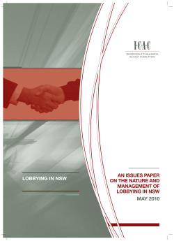 Lobbying in NSW - ICAC