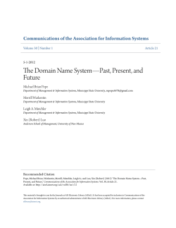 The Domain Name System&acirc;&bull;flPast, Present, and Future