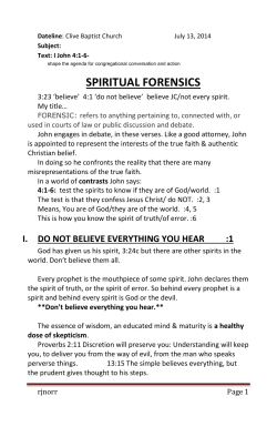 spiritual forensics - Clive Baptist Church