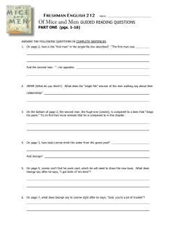 Of Mice and Men GUIDED READING QUESTIONS