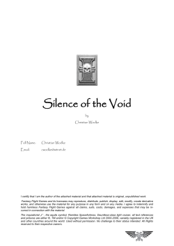 Silence of the Void - Fantasy Flight Games