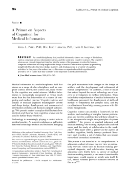 A Primer on Aspects of Cognition for Medical Informatics