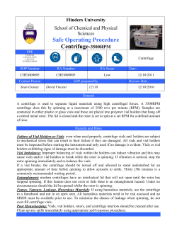 Safe Operating Procedure Centrifuge-3500RPM