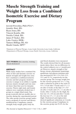 Muscle Strength Training and Weight Loss from a Combined