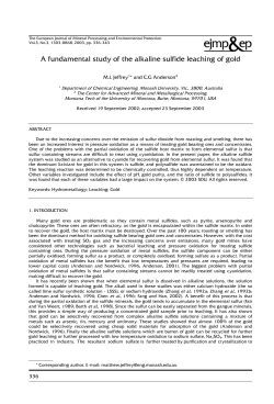 A fundamental study of the alkaline sulfide