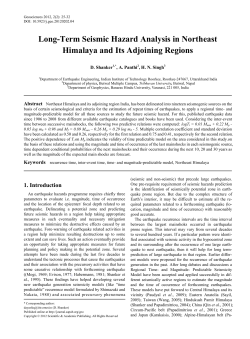 and magnitude-predictable model, Northeast Himalaya