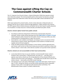 Charter Impact (Two Pages) - The Massachusetts Teachers