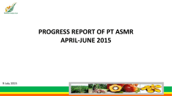 progress report of pt asmr april-june 2015