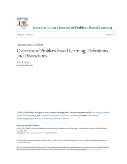 Overview of Problem-based Learning: Definitions and Distinctions