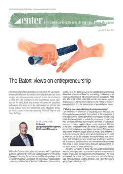 The Baton: views on entrepreneurship