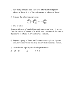 1) How many elements must a set have if the number of proper