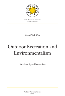Outdoor Recreation and Environmentalism