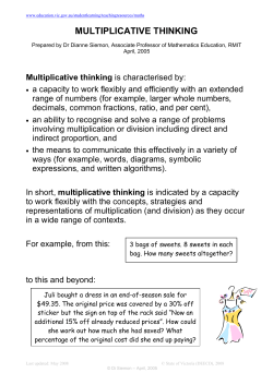 Multiplicative Thinking