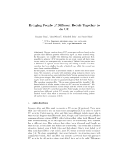 Bringing People of Different Beliefs Together to do UC