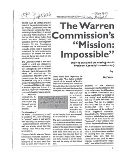 The Warren Commission`s "Mission: Impossible&rdquo;
