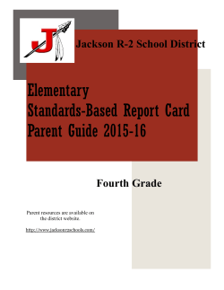 Elementary Standards-Based Report Card Parent Guide 2015-16