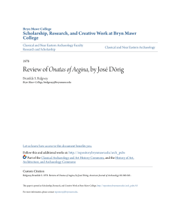 Review of Onatas of Aegina, by Jos&eacute; D&ouml;rig