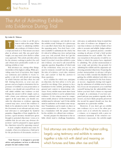 The Art of Admitting Exhibits into Evidence During Trial