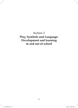 Section 3 Play, Symbols and Language: Development and learning