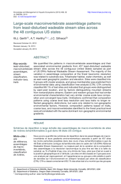 - Knowledge and management of aquatic ecosystems