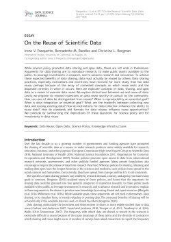 On the Reuse of Scientific Data - Data Science Journal