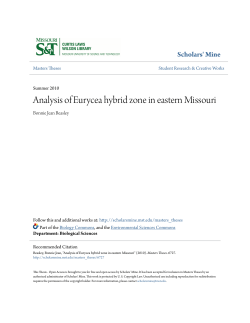 Analysis of Eurycea hybrid zone in eastern Missouri