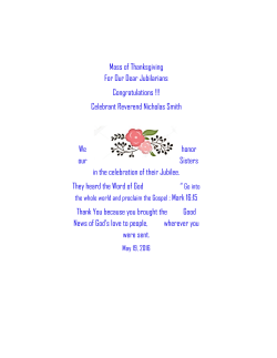 Jubilee Mass Prayer