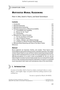 Chapter 10 - Motivated Moral Reasoning