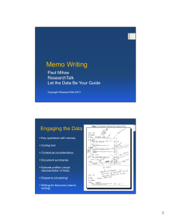 Memo Writing - ResearchTalk