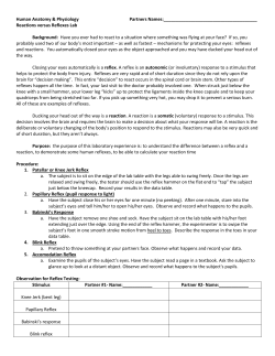 Reaction Time and Reflexes &ndash; Lab #11