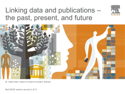 Linking data and publications &ndash; the past, present, and future