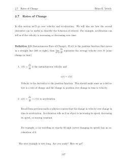 2.7 Rates of Change - About Brian Veitch