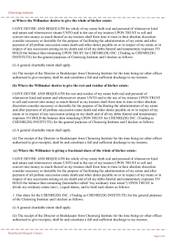 CI Bequest Clauses - Chenrezig Institute