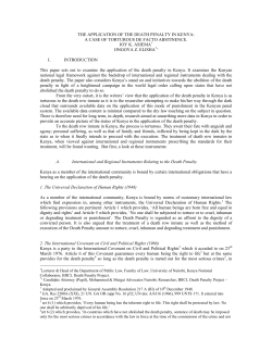 the application of the death penalty in kenya: a case of