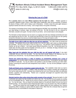 Grieving the Loss of a Child - Northern Illinois Critical Incident Stress