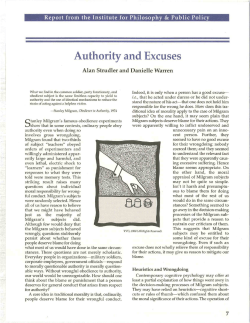 Authority and Excuses - Mason Publishing Journals