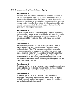 E15-1. Understanding Shareholders` Equity Requirement 1