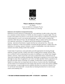 Amulya, "What is Reflective Practice?"